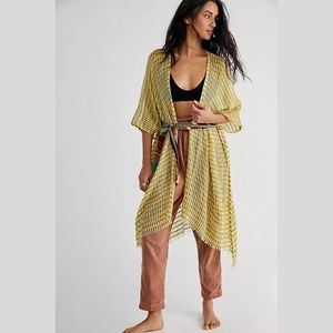 Free People | Yellow Cabana Woven Kimono